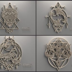 קישוטי מזלות - ערכת 12 המזלות - תמונת שכבות בחיתוך לייזר