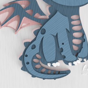 קישוטים לחדר ילדים - דינוזוארי - תמונת שכבות בחיתוך לייזר