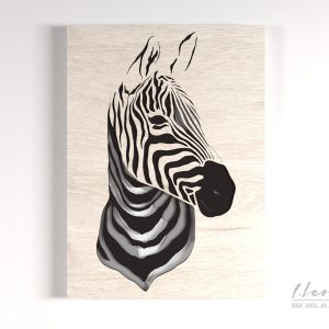 ראש זברה מעוצב - תמונת שכבות בחיתוך לייזר