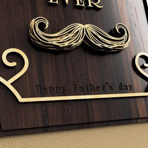 שלט יום האב המיוחד - תמונת שכבות בחיתוך לייזר