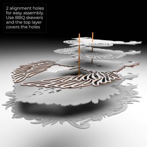 תמונת ינשוף מעוצבת בשכבות - תמונת שכבות בחיתוך לייזר