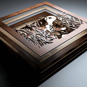 תמונת צב חמוד בתלת מימד - תמונת שכבות בחיתוך לייזר