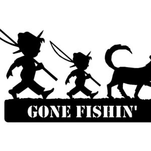 2 בנים דיג וכלב נעלם פישין - בחיתוך לייזר