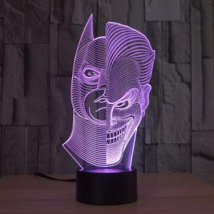 באטמן ג'וקר 3D מנורה דגם וקטור - בחיתוך לייזר