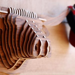 פאזל תלת מימד באפלו ראש - בחיתוך לייזר