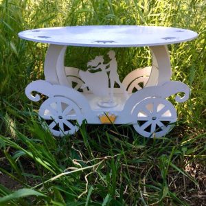 מעמד לעוגת סינדרלה לחתונה או ליום הולדת - בחיתוך לייזר