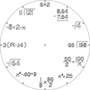 מתמטיקה של שעון - בחיתוך לייזר