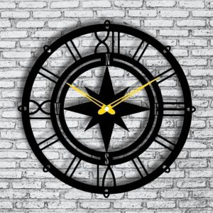 שעון קיר מצפן סיילור שעון קיר - בחיתוך לייזר