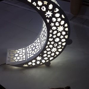 מנורת אור לילה של סהר הירח - בחיתוך לייזר