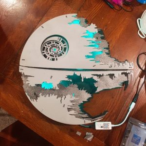 דגם תלת מימד של כוכב המוות - בחיתוך לייזר