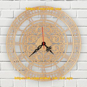 תבנית שעון קיר דקור - בחיתוך לייזר