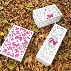 קופסת עץ דקורטיבית עם תבנית מכסה הזזה - בחיתוך לייזר