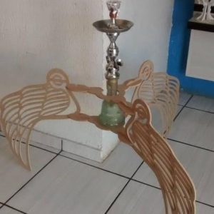 בסיס נרגילה מעץ דקורטיבי - בחיתוך לייזר