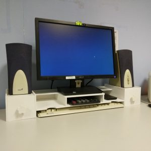 צג שולחני Riser שולחן ארגונית מדף אחסון למחשב - בחיתוך לייזר