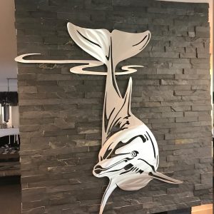 עיצוב קיר דולפינים - בחיתוך לייזר
