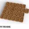 סט רונים מעץ Elder Futhark - בחיתוך לייזר
