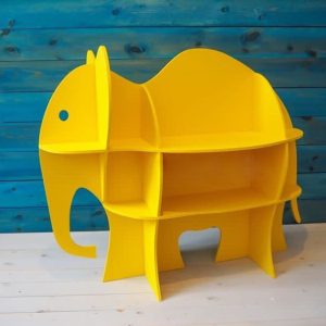 מדף פיל ספר מדף ריהוט לחדר ילדים בתינוקייה - בחיתוך לייזר