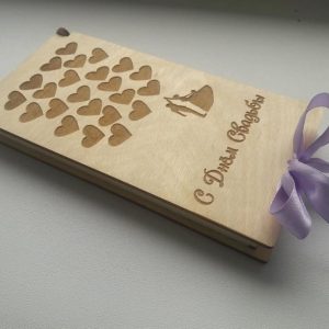 קופסת מתנה עם תבנית סגירת סרט - בחיתוך לייזר