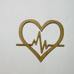 צורת פעימת לב מגזרת עץ לא גמורה - בחיתוך לייזר