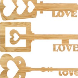 מפתח לב מפתח אהבה - בחיתוך לייזר