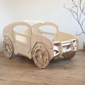 מיטת ג'יפ לחדר ילדים - בחיתוך לייזר