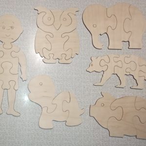 פאזלים לילדים סט משחקי העמדת פנים מעץ - בחיתוך לייזר