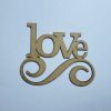 Love Wood Cutout ריק מלאכת עץ לא גמור - בחיתוך לייזר