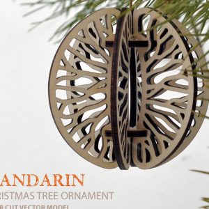 מַנדָרִין. קישוט עץ חג המולד - בחיתוך לייזר