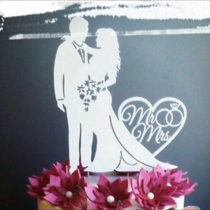 זוג נשוי חתן וכלה טופר - בחיתוך לייזר