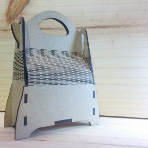 קופסת מתנה  עם ידית - בחיתוך לייזר