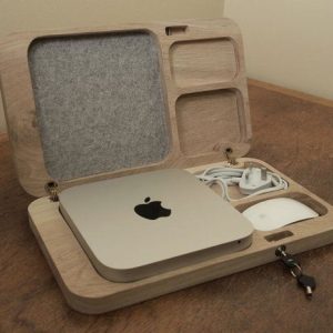 Case Mini Mac Oak - בחיתוך לייזר