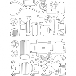 מכונית ישנה - בחיתוך לייזר