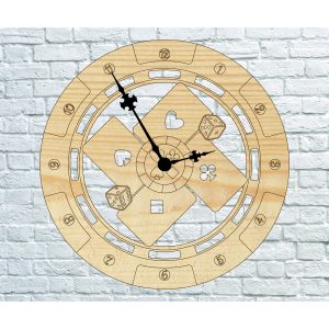 שעון קיר פוקר - בחיתוך לייזר