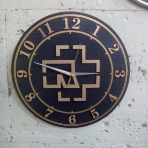 תבנית שעון קיר לוגו להקת Rammstein - בחיתוך לייזר