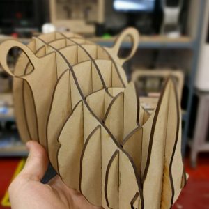 Rhino Head 3D פאזל PDF קובץ - בחיתוך לייזר