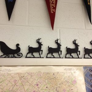 קישוט חג המולד של מזחלת סנטה - בחיתוך לייזר