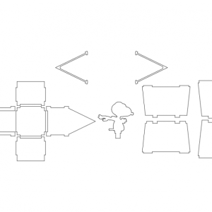 סנופי עם וקטור פאזל בית - בחיתוך לייזר