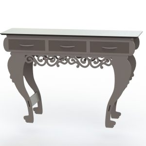 שולחן עם מגירות - בחיתוך לייזר