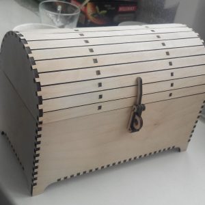 פאזל תלת מימד של תיבת אוצר - בחיתוך לייזר