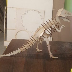 פאזל תלת מימד של דינוזאור טירנוזאורוס - בחיתוך לייזר