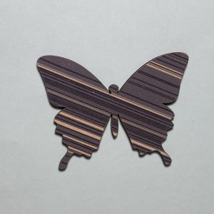 מגזרת פרפר מעץ לא גמור צורת עץ פרפר - בחיתוך לייזר