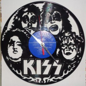 ויניל תקליט קיר שעון נשיקה - בחיתוך לייזר