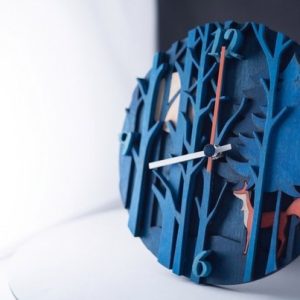 שעון קיר שועל יער - בחיתוך לייזר