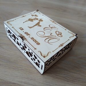 קופסת חתונה עם תבנית מנעול - בחיתוך לייזר