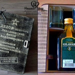 קופסת מתנה לבקבוק וויסקי - בחיתוך לייזר