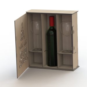 תיבת יין - בחיתוך לייזר