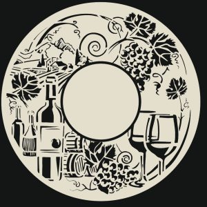 שעון קיר בנושא יין - בחיתוך לייזר