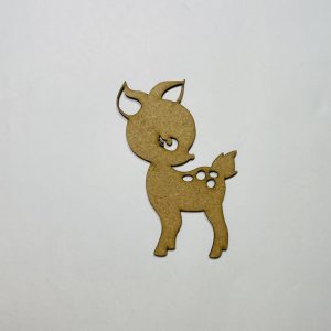 מגזרת צבי תינוק מעץ למלאכת יד - בחיתוך לייזר