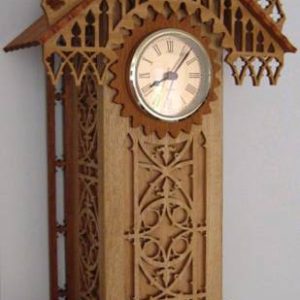 תבנית שעון קיר עתיק מעץ - בחיתוך לייזר