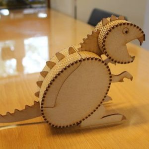 תבנית דינוזאור תיבת עץ - בחיתוך לייזר